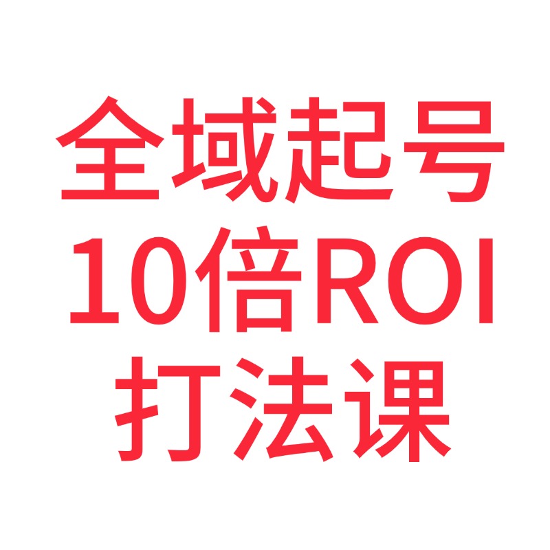 全域起号10倍ROI打法课